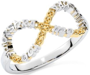 Gold Silver Celtic Infinity Irish "My eternal love" Ring