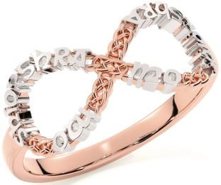Rose Gold Silver Celtic Infinity Irish "My eternal love" Ring