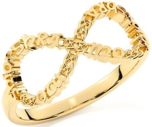 Gold Silver Celtic Infinity Irish "My eternal love" Ring