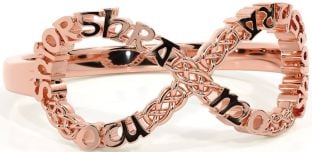Rose Gold Celtic Infinity Irish "My eternal love" Ring