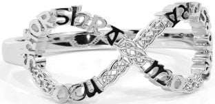 Silver Celtic Infinity Irish "My eternal love" Ring