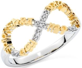 Gold Silver Celtic Infinity Irish "My eternal love" Ring