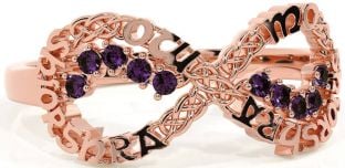 Alexandrite Rose Gold Celtic Infinity Irish "My eternal love" Ring