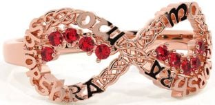 Ruby Rose Gold Celtic Infinity Irish "My eternal love" Ring