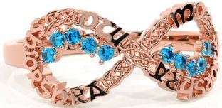 Topaz Rose Gold Celtic Infinity Irish "My eternal love" Ring