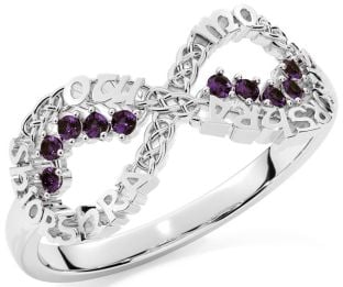 Alexandrite Silver Celtic Infinity Irish "My eternal love" Ring