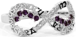 Alexandrite Silver Celtic Infinity Irish "My eternal love" Ring