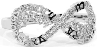 Diamond White Gold Celtic Infinity Irish "My eternal love" Ring