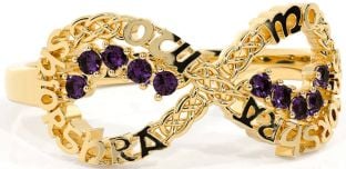 Alexandrite Gold Celtic Infinity Irish "My eternal love" Ring