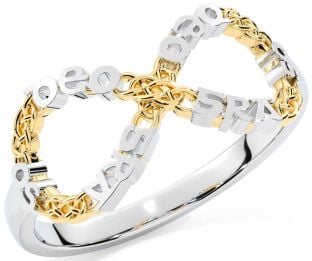 Gold Silver Celtic Infinity Irish "Love Forever" Ring