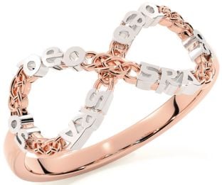Rose Gold Silver Celtic Infinity Irish "Love Forever" Ring