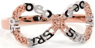 Rose Gold Silver Celtic Infinity Irish "Love Forever" Ring