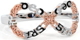 White Rose Gold Celtic Infinity Irish "Love Forever" Ring