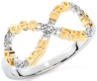 Gold Silver Celtic Infinity Irish "Love Forever" Ring