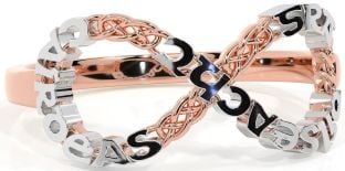 Rose Gold Silver Celtic Infinity Irish "Love, Loyalty, & Friendship" Ring