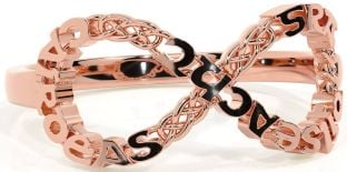 Rose Gold Celtic Infinity Irish "Love, Loyalty, & Friendship" Ring