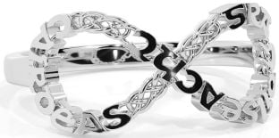 Silver Celtic Infinity Irish "Love, Loyalty, & Friendship" Ring