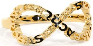 Gold Celtic Infinity Irish "Love, Loyalty, & Friendship" Ring