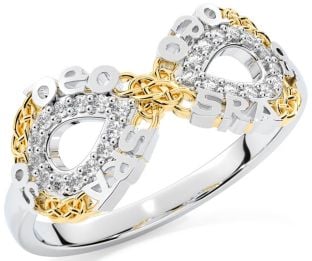 Diamond Gold Silver Celtic Infinity Irish "Love Forever" Ring