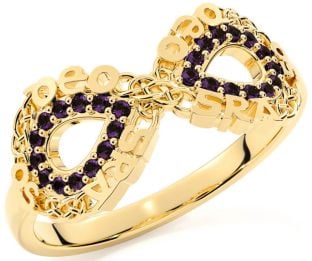 Alexandrite Gold Silver Celtic Infinity Irish "Love Forever" Ring