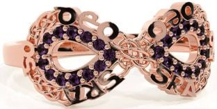 Alexandrite Rose Gold Celtic Infinity Irish "Love Forever" Ring
