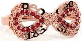 Ruby Rose Gold Celtic Infinity Irish "Love Forever" Ring