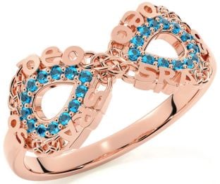 Topaz Rose Gold Celtic Infinity Irish "Love Forever" Ring