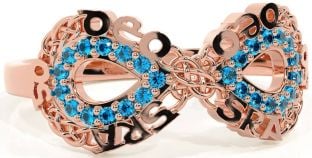 Topaz Rose Gold Celtic Infinity Irish "Love Forever" Ring