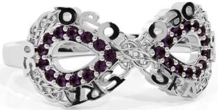 Alexandrite Silver Celtic Infinity Irish "Love Forever" Ring