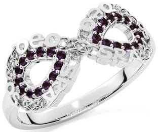Alexandrite White Gold Celtic Infinity Irish "Love Forever" Ring
