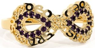 Alexandrite Gold Celtic Infinity Irish "Love Forever" Ring