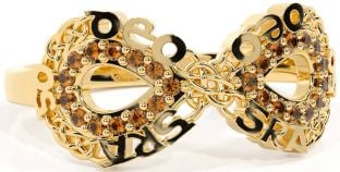 Citrine Gold Celtic Infinity Irish "Love Forever" Ring