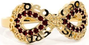 Garnet Gold Celtic Infinity Irish "Love Forever" Ring