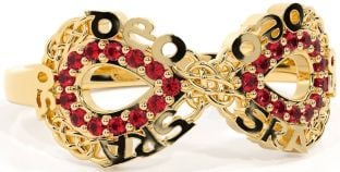 Ruby Gold Celtic Infinity Irish "Love Forever" Ring
