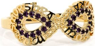 Alexandrite Gold Silver Celtic Infinity Irish "My eternal love" Ring
