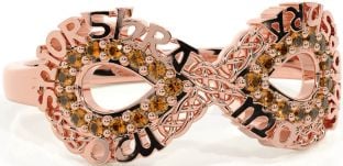 Citrine Rose Gold Celtic Infinity Irish "My eternal love" Ring
