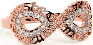 Diamond Rose Gold Celtic Infinity Irish "My eternal love" Ring