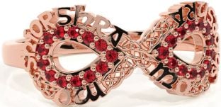Ruby Rose Gold Celtic Infinity Irish "My eternal love" Ring