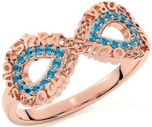 Topaz Rose Gold Celtic Infinity Irish "My eternal love" Ring