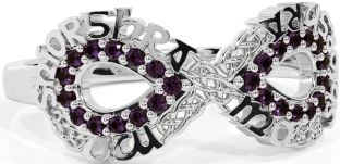 Alexandrite Silver Celtic Infinity Irish "My eternal love" Ring