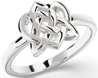 Silver Celtic Trinity Knot Heart Ring