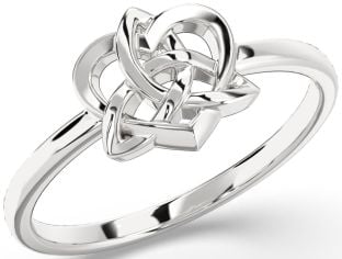 Silver Celtic Trinity Knot Heart Ring