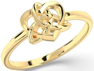 Gold Celtic Trinity Knot Heart Ring