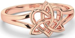 Rose Gold Celtic Trinity Knot Heart Ring