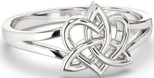 Silver Celtic Trinity Knot Heart Ring