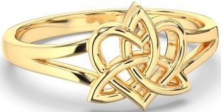 Gold Celtic Trinity Knot Heart Ring