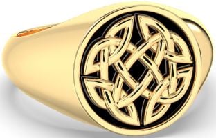 Gold Silver Black Rhodium Celtic Ring Mens Ladies Unisex