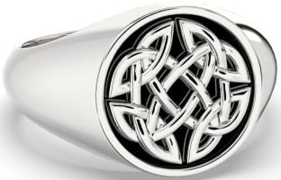 Silver Black Rhodium Celtic Ring Mens Ladies Unisex