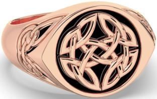 Rose Gold Silver Black Rhodium Celtic Ring Mens Ladies Unisex