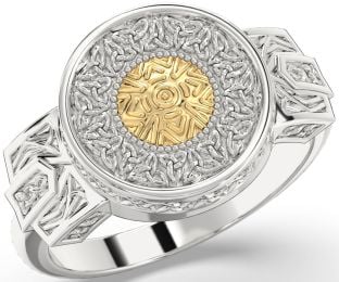 Gold Silver Warrior Celtic Trinity Knot Ring Mens Ladies Unisex